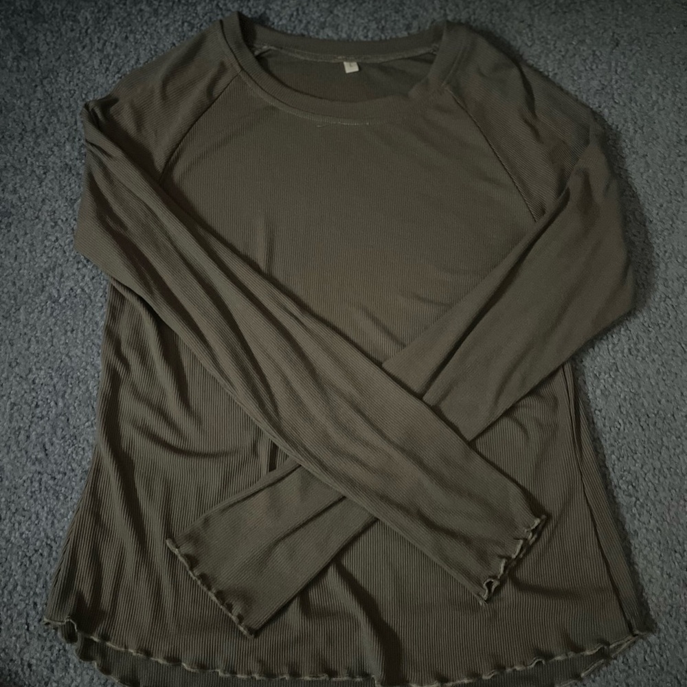 Olive Long Sleeve Women's Top